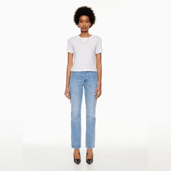 Aritzia Denim Forum The Arlo High Rise Straight Jeans Size 25W 30L - Picture 2 of 9